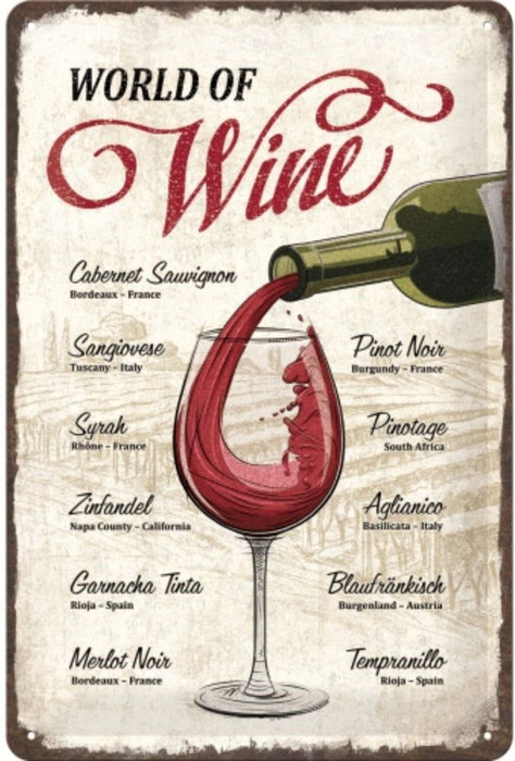 SIGN 20X30 - THE WORLD OF WINE