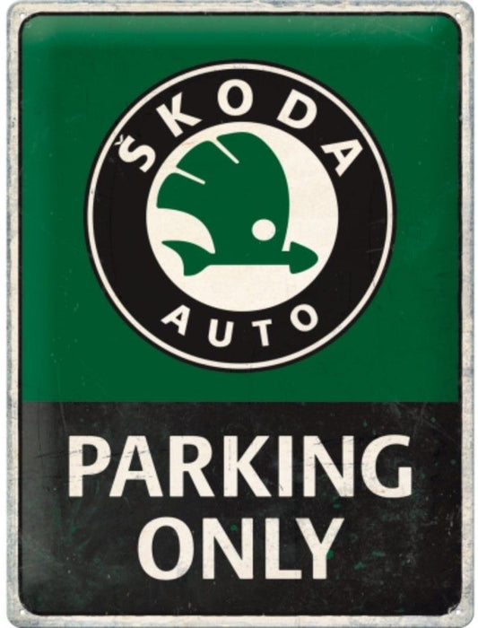 METAL SIGN 30X40 SKODA PARKING