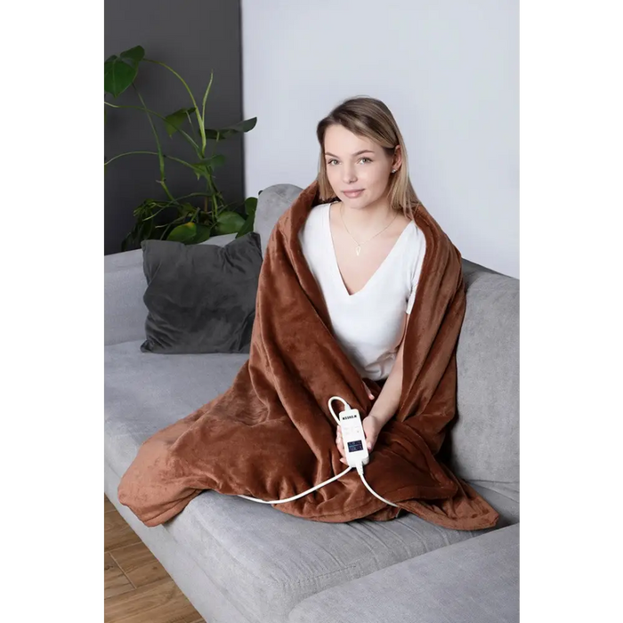 NOVEEN ELECTRIC BLANKET EB655 BROWN SUPER SOFT 180X130CM - Electric blankets and cushionsAGD-KPE<<<Home Appliance