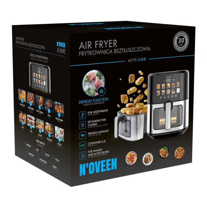 N'oveen AF770 X-LINE Greaseless deep fat fryer Black, Silver