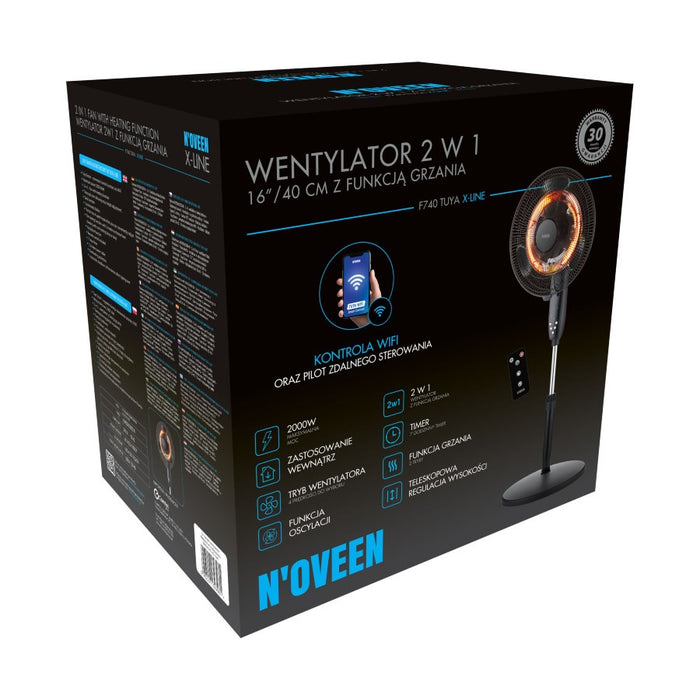 2-in-1 fan with heating function NOVEEN F740 16"/40 cm