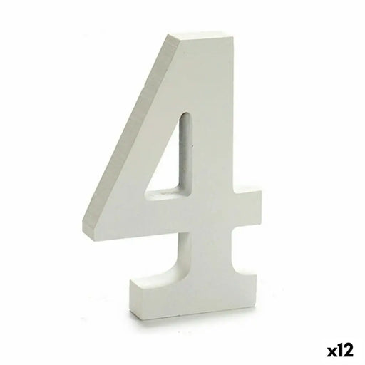 Number Pincello 4 White 1,8 x 21 x 17 cm (12 Units) - Декорация и Осветление<<<Дом Градина<<<BigBuy&&&Други артикули за