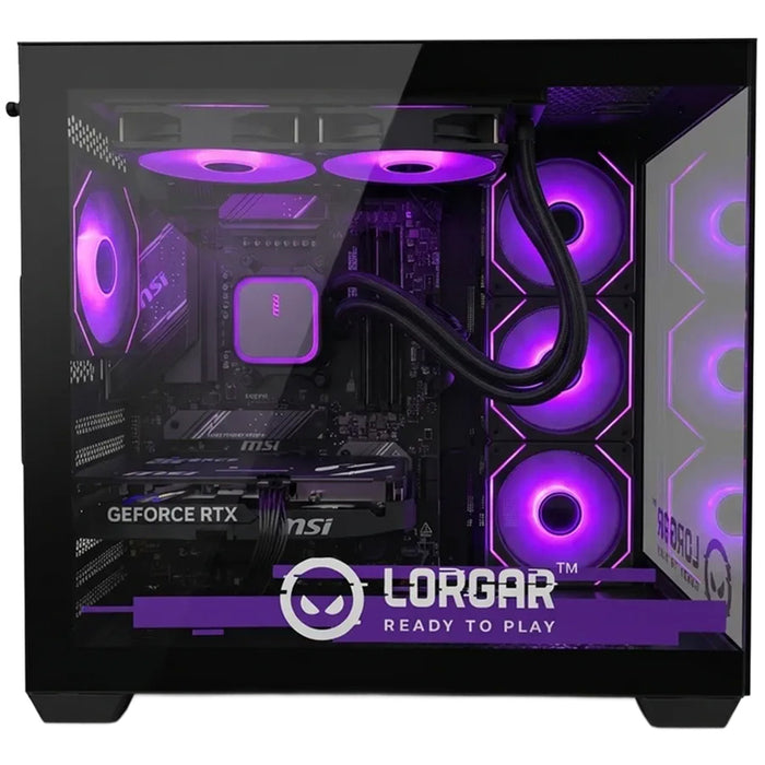 Gaming desktop computer LORGAR ADVANCED PCA201 BLACK AMD RYZEN 5 7500F, NVIDIA GEFORCE RTX5060 TI, RAM 16+16 GB, 6400 MHz