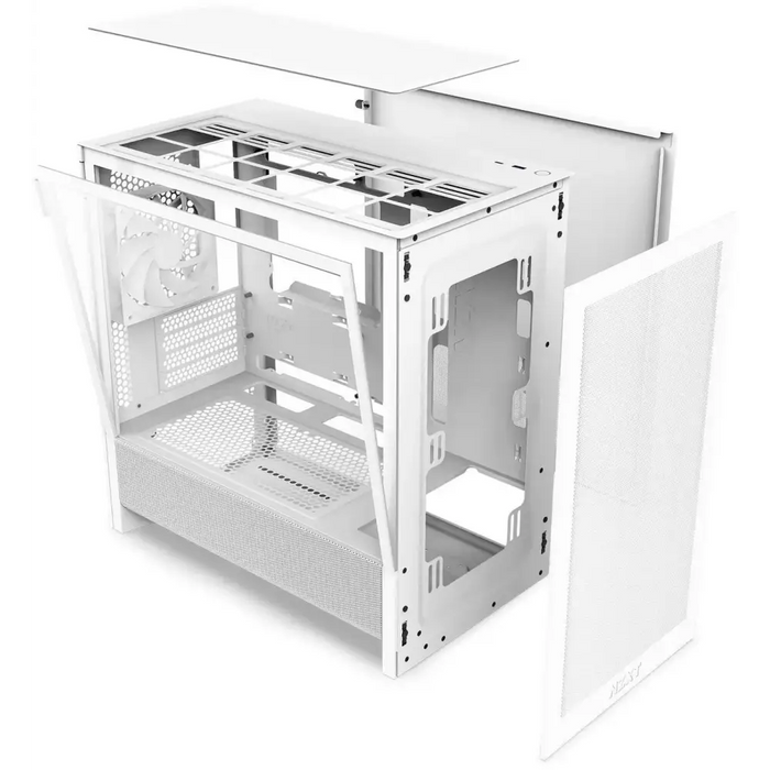 NZXT H3 Flow 2025 All White Micro-ATX Tower Case - Кутии за компютри<<<Компютърни компоненти<<<ValiAPI&&&Компютър Мрежи