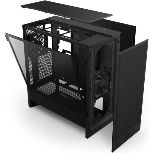 NZXT H5 Flow 2024 Black Mid-Tower Case - Кутии за компютри<<<Компютърни компоненти<<<ValiAPI&&&Компютър Мрежи и