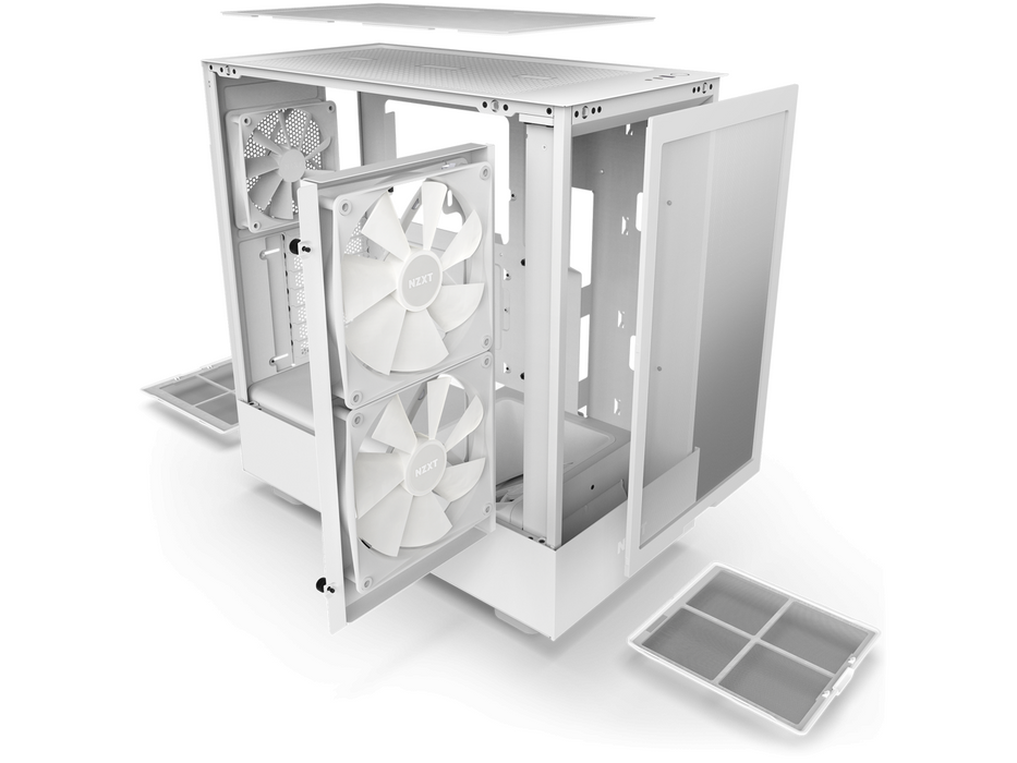 NZXT H5 Flow RGB Matte White Mid-Tower Case - Кутии за компютри<<<Компютърни компоненти<<<ValiAPI