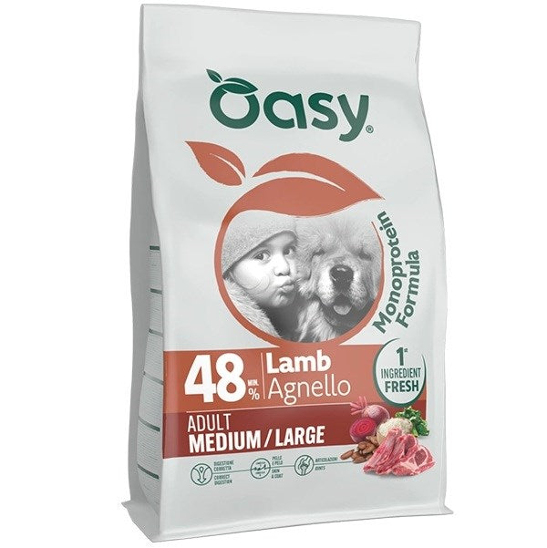 OASY One Animal Protein Adult Medium/Large Lamb - dry dog food - 10kg