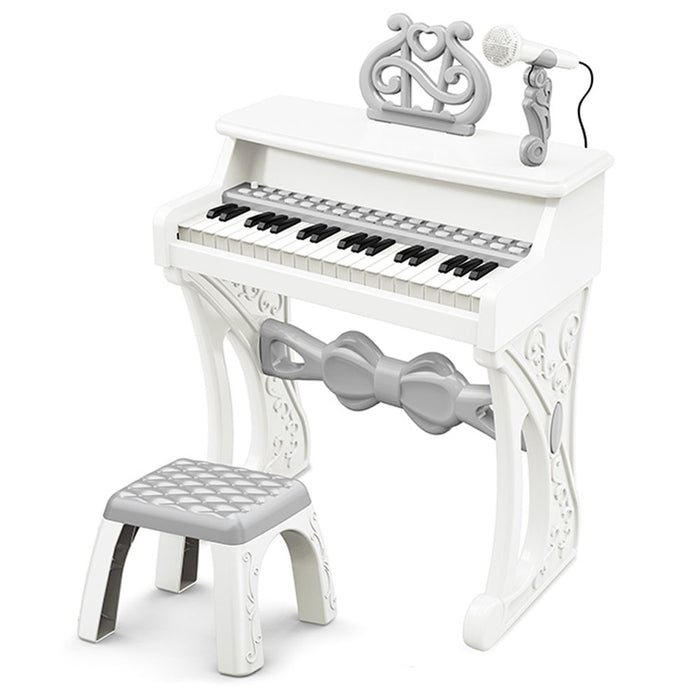 OCIE Piano with Microphone and Stool 37 Keys White