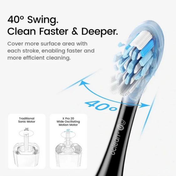 Electric toothbrush Oclean X Pro 20 Set, AI, Maglev 4.0, 84000 rpm, Wi-Fi, FlexFit, IPX7, Green