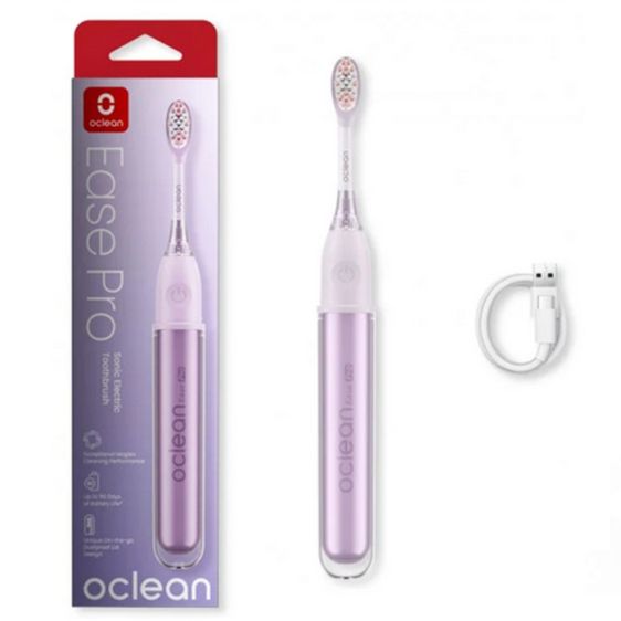Electric toothbrush Oclean X Ease Pro, 2.5W, 72000 rpm, 5 modes, Timer, Autonomy 90 days, Purple