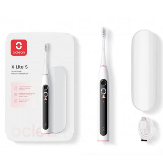 Electric toothbrush Oclean X Lite Set, 72000 rpm, 5 modes, Smart, Touchscreen, + Case, Light gray