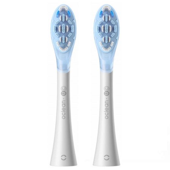 Set of 2 replacement heads for Oclean Ultra Clean electric toothbrush, Hard, White