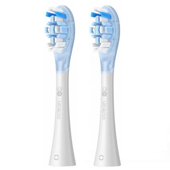 Set of 2 replacement heads for Oclean Ultra Clean electric toothbrush, Hard, White
