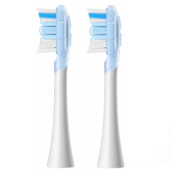 Set of 2 replacement heads for Oclean Ultra Clean electric toothbrush, Hard, White