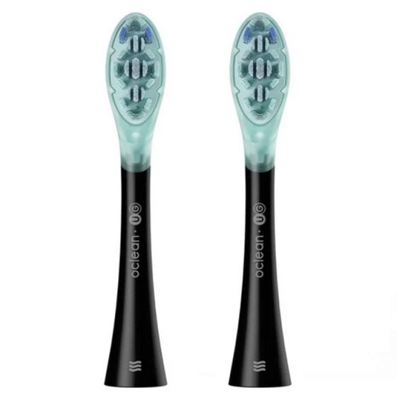 Set of 2 replacement heads for Oclean Ultra Gum Care electric toothbrush, Soft, Black