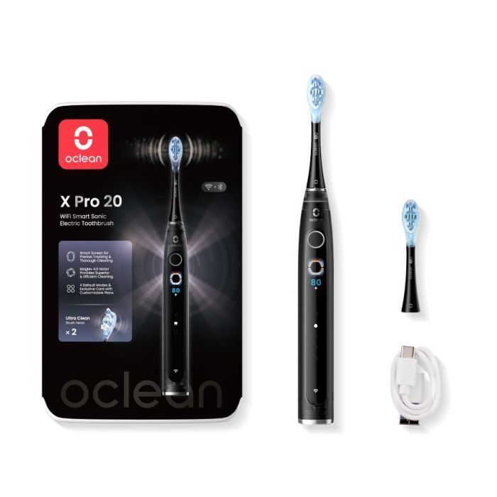 Electric toothbrush Oclean X Pro 20, AI, Maglev 4.0, 84000 rpm, Wi-Fi, FlexFit, IPX7, Black