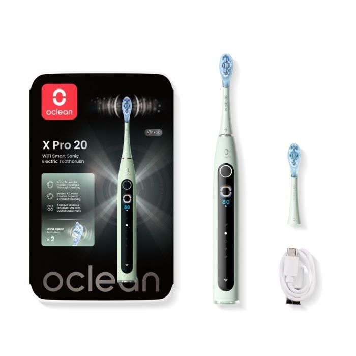 Electric toothbrush Oclean X Pro 20, AI, Maglev 4.0, 84000 rpm, Wi-Fi, FlexFit, IPX7, Green