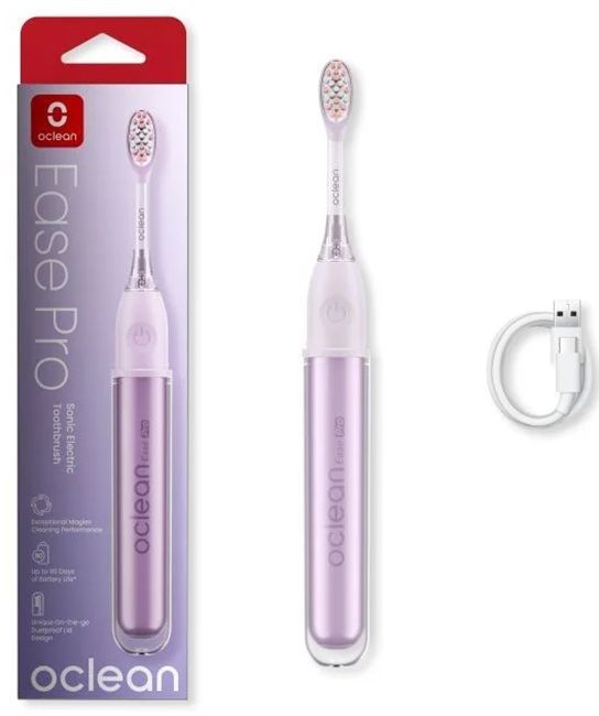 Electric toothbrush Oclean X Ease Pro, 2.5W, 72000 rpm, 5 modes, Timer, Autonomy 90 days, Purple