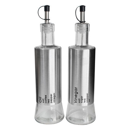 OIL AND VINEGAR BOTTLES CHROME 320ML TOP HORECANO - Аксесоари за сервиране и прибори за хранене<<<Домашни