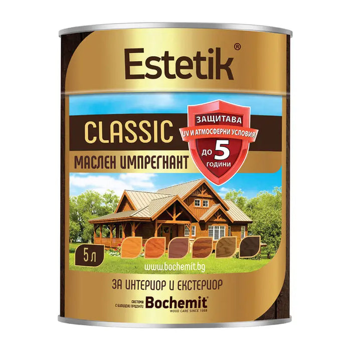 OIL-BASED WALNUT WOOD IMPREGNANT 5 L BOCHEMIT ESTETIK - Импрегнанти<<<Лакове и импрегнанти за дърво<<<Бои и