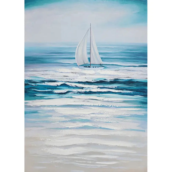 OIL PAINTING 50X70 CM. BOAT IN THE SEA - Картини<<<Декорации<<<Мебели и интериор<<<Praktiker