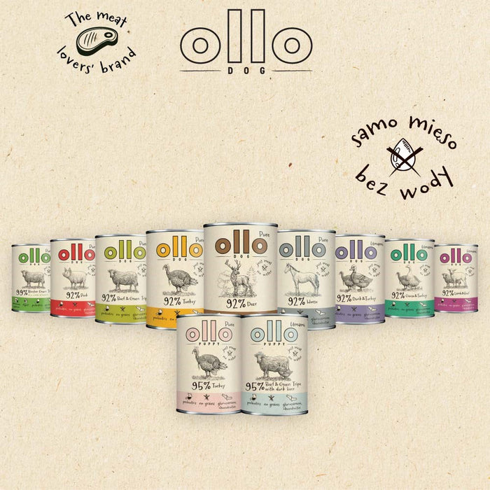 OLLO Pure Beef and Green tripe - wet dog food - 850g