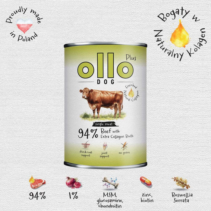OLLO Plus Collagen Beef - wet dog food - 400g