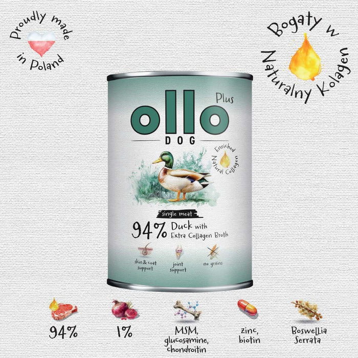 OLLO Plus Collagen Duck - wet dog food - 400g