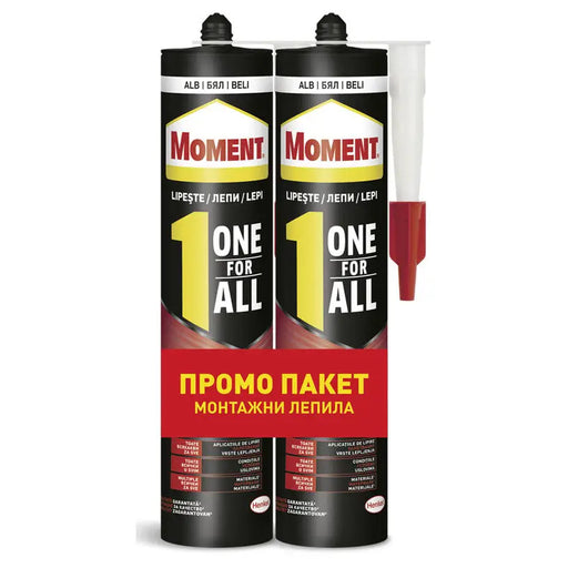 ONE FOR ALL HIGH TACK ASSEMBLY ADHESIVE 2 X 440 G MOMENT ASSEMBLY ADHESIVE WITH POLYMERS - Лепила<<<Лепила и