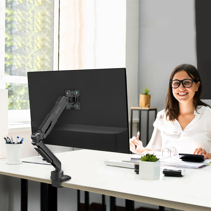 ONKRON G90-B Swivel and tilt desk mount for 13‘-34’ monitors, max. 10 kg, with rotation, black