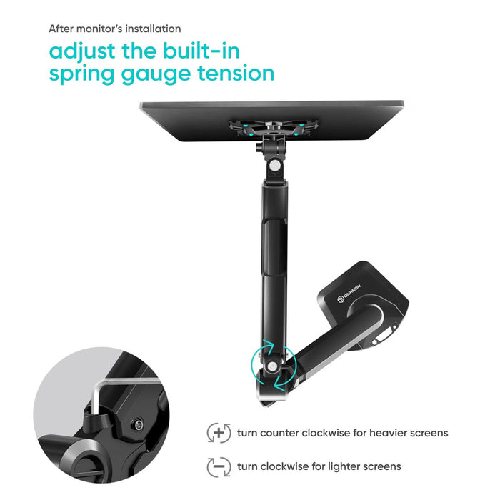 ONKRON G90-B Swivel and tilt desk mount for 13‘-34’ monitors, max. 10 kg, with rotation, black