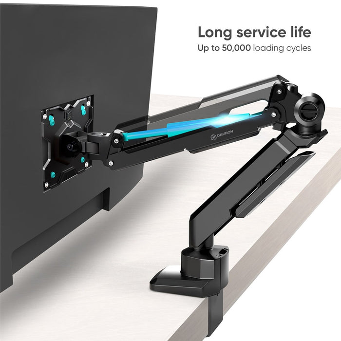 ONKRON G90-B Swivel and tilt desk mount for 13‘-34’ monitors, max. 10 kg, with rotation, black