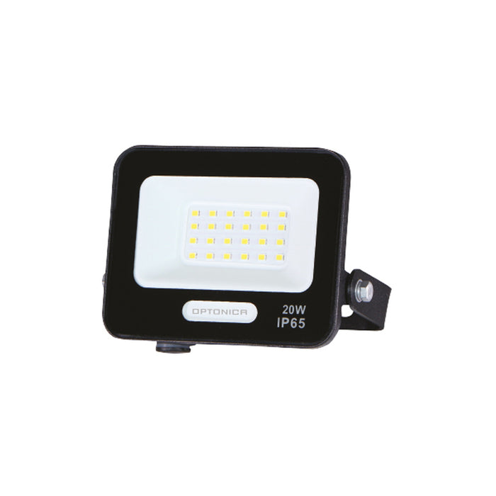 LED SPOTLIGHT 20W 6000K IP65 BLACK WITH CABLE 15CM OPTONICA