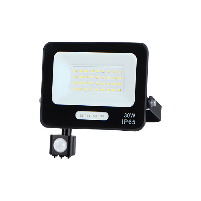 LED SPOTLIGHT WITH SENSOR 30W 2700LM IP65 BLACK OPTONICA
