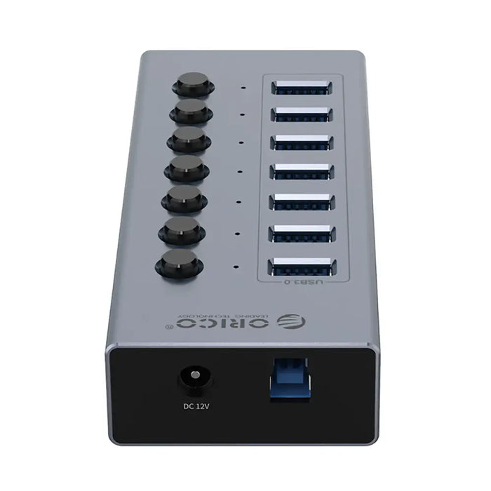 Orico BT2U3-7AB Hub 7x USB-A 3.0 with switches - gray - USB hubs<<<HurtelXML