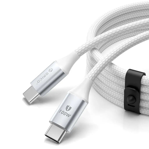 Orico CDX 100W 5A Power Delivery USB-C - USB-C 1m Cable - White - Cell phone cables<<<HurtelXML