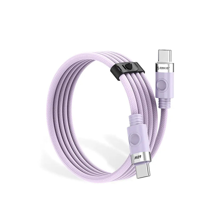 Orico CDX 60W 3A Power Delivery USB-C - USB-C 1m Cable - Purple - Cell phone cables<<<HurtelXML