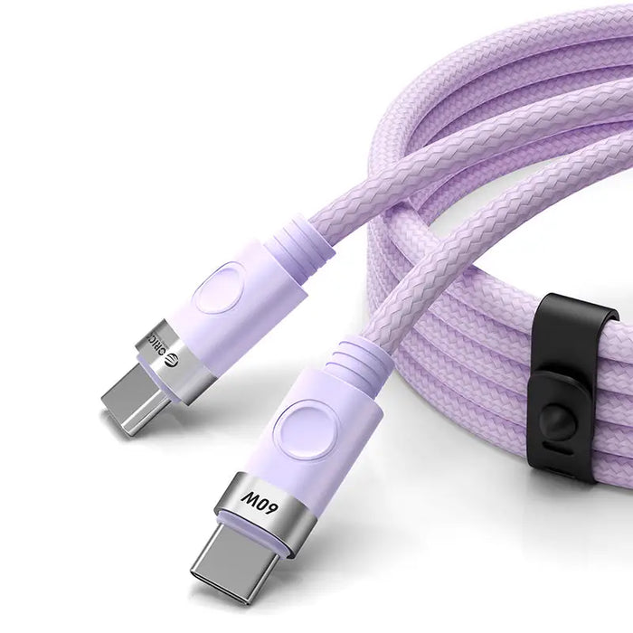 Orico CDX 60W 3A Power Delivery USB-C - USB-C 1m Cable - Purple - Cell phone cables<<<HurtelXML