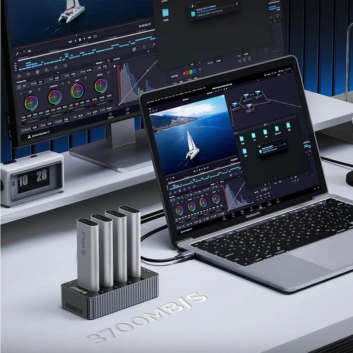 Orico IT48N-C 4-Disk Docking Station with M.2 NVME Clone Function - Gray - Disk adapters<<<HurtelXML