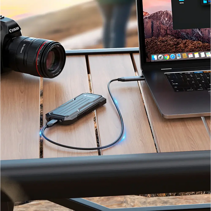 Orico OXS2C3-G2 M.2 NVMe/SATA SSD USB-C 3.2 Tactical Reinforced Disk Caddy - Gray - Disk adapters<<<HurtelXML