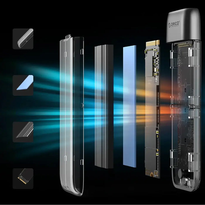 Orico TXM2-C3 M.2 NVME USB-C 3.2 10Gb/s Disk Drive - Gray - Disk adapters<<<HurtelXML