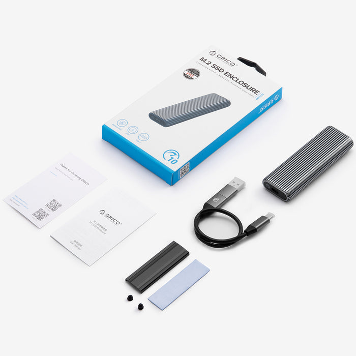 Orico AM2C3-G2 M.2 NVME USB-C 3.2 Disk Drive - Gray
