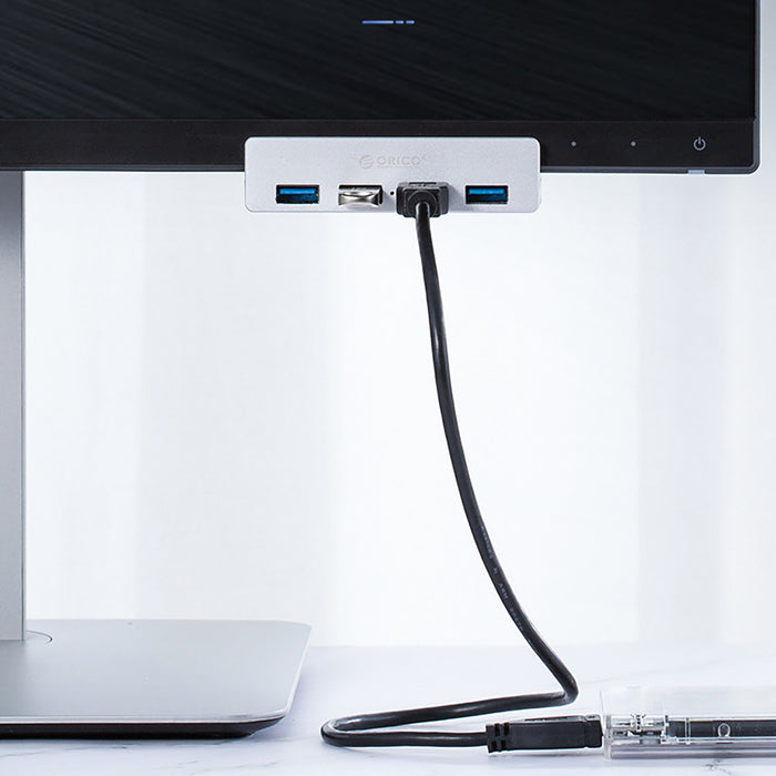 Orico MH4PU Hub Clamp-Mounted 4x USB-A 3.0 - Silver