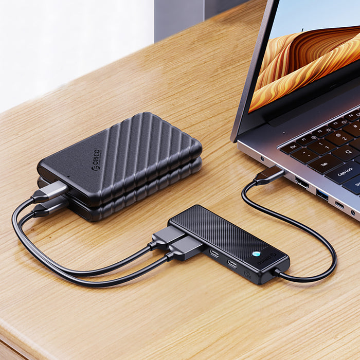 Hub USB-C Orico PAPW2AC-C3 docking station 2x USB-A 3.0 + 2x USB-C 3.0 - black