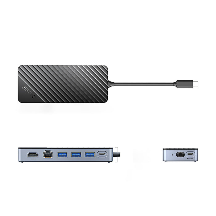 Orico OM28PR-G2 USB-C Docking Station with M.2 Drive Slot + 1 x USB-A 3.2 + 1x USB-C 3.2 + 2x USB-A 2.0 + 1x HDMI + 1x Ethernet - Black