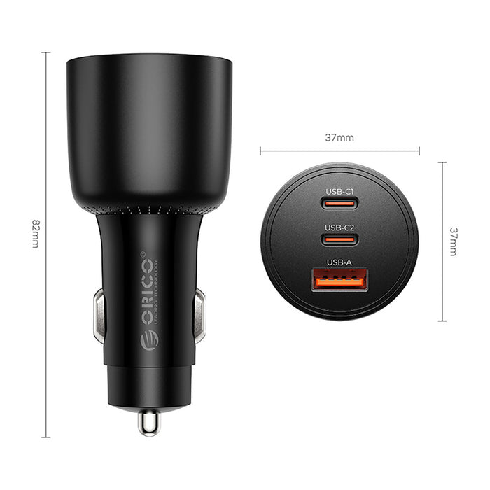 Orico PowerLink 165W USB-A + 2x USB-C Car Charger - Black