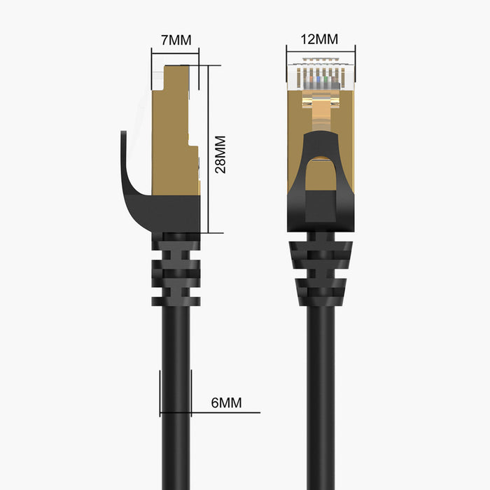 Orico PUG-C7 CAT7 10Gbps RJ45 Ethernet Network Cable Internet LAN Round 10m - Black