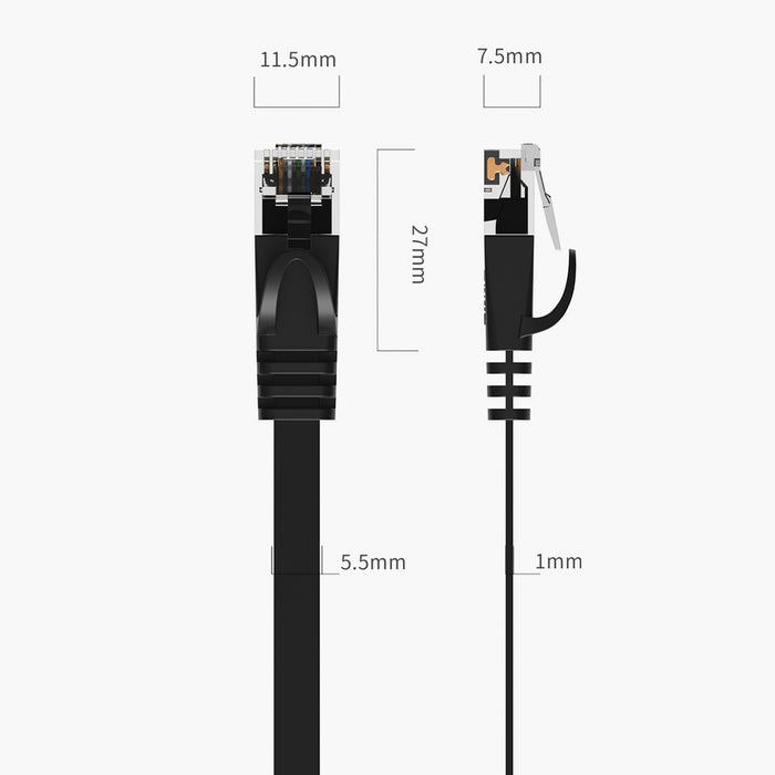 Orico PUG-C7B CAT7 10Gbps RJ45 Ethernet Network Cable Internet LAN Flat 3m - Black