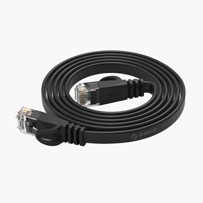 Orico PUG-C7B CAT7 10Gbps RJ45 Ethernet Network Cable Internet LAN Flat 8m - Black