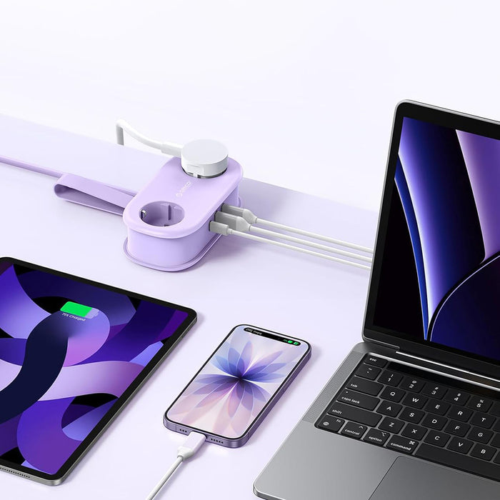 Orico AP3 20W GaN 5in1 Power Strip 2x AC + 2x USB-A + 1x USB-C - Purple